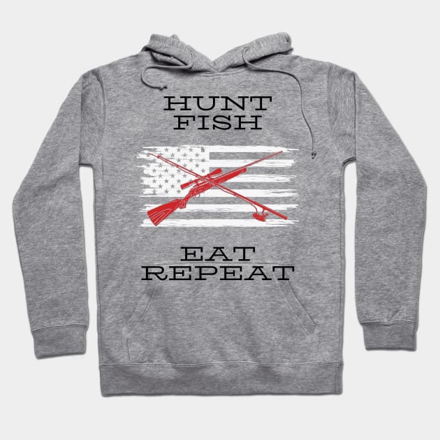 Hunt Fish Eat Repeat Hoodie by Rickido